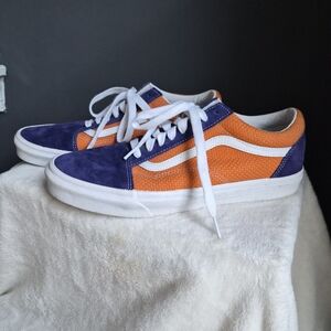 ​VANS Old Skool Woven Suede Sneakers - Orange & Purple - Men's 10 / Women's 11.5